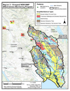 map of napa river and sonoma creek watersheds